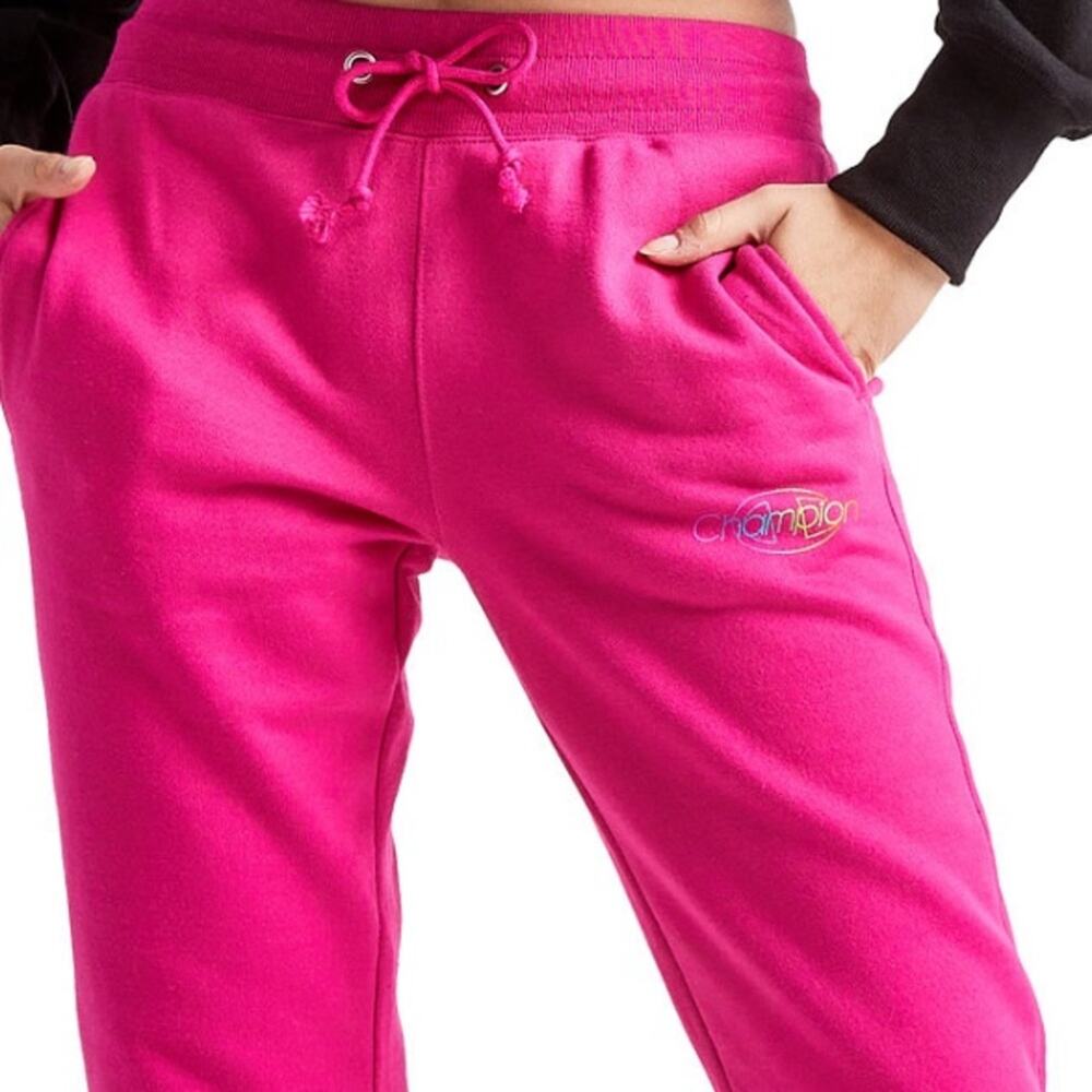 NWT Champion Reverse Weave Sweatpants Joggers Pink Logo Pockets Thick Womens M - Picture 3 of 7